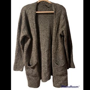 Eileen Fisher gray wool mohair alpaca cardigan